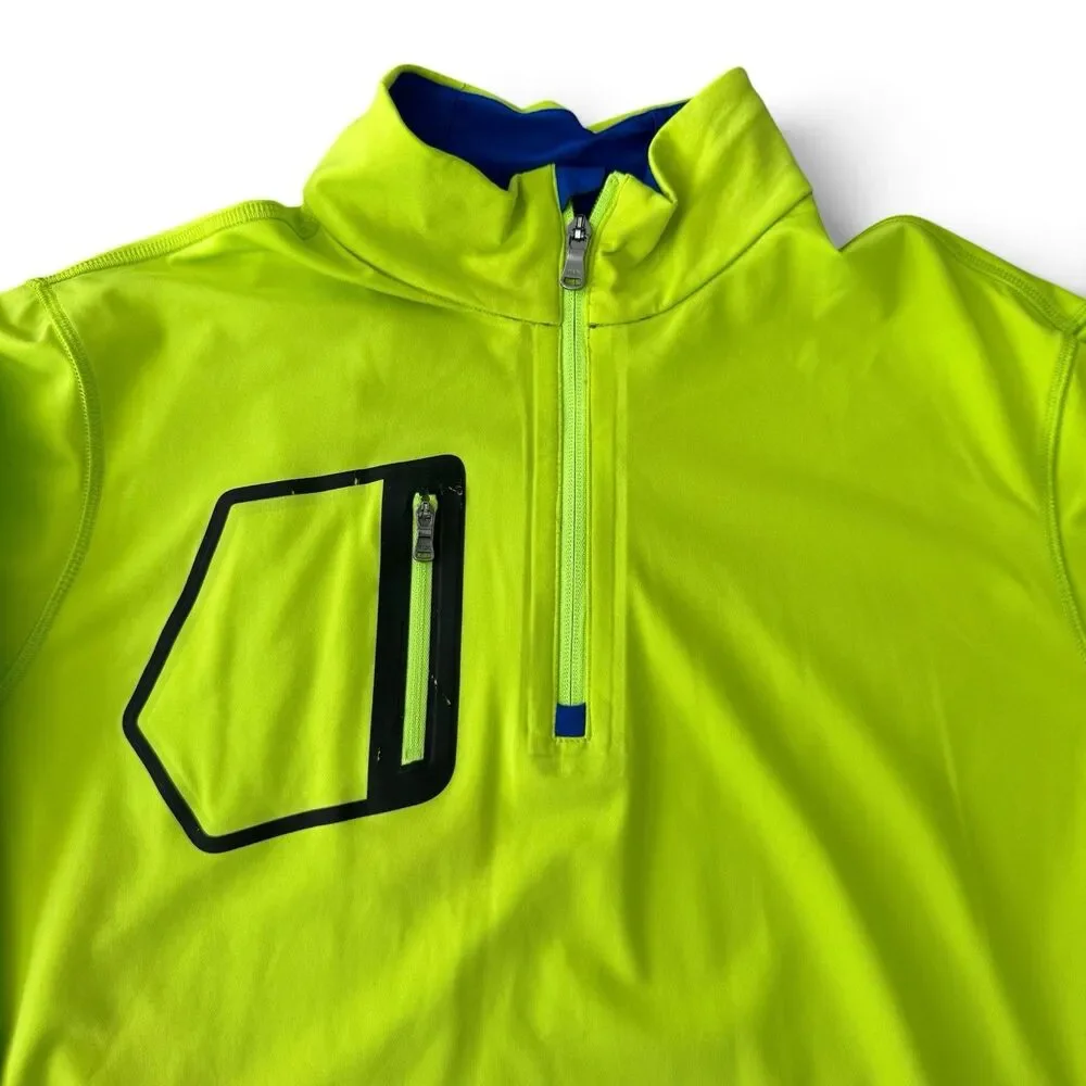 RLX Ralph Lauren Colonial Golf 1/4 Zip Pullover Men XL Neon Green Performance